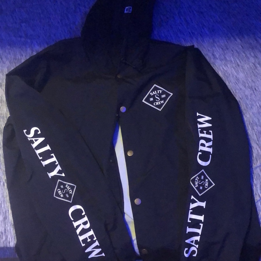 Black and white salty crew windbreaker